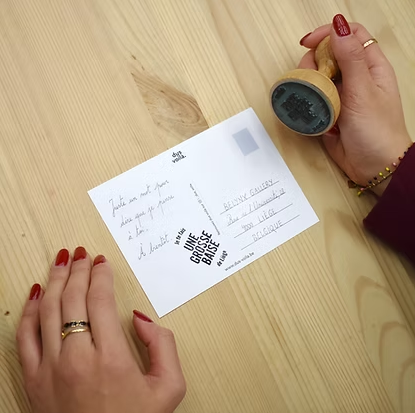 Tampon à encre "Une Grosse Baise de Liège"