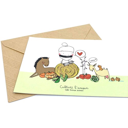 Carte "Cultivez l'amour" + Enveloppe