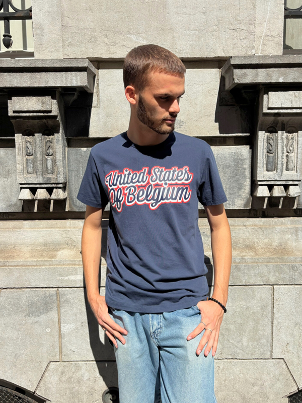 T-shirt "United States of Belgium" marine