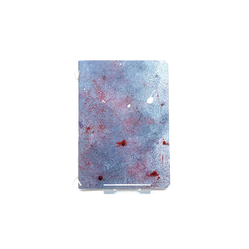 Carnet bleu effet peinture