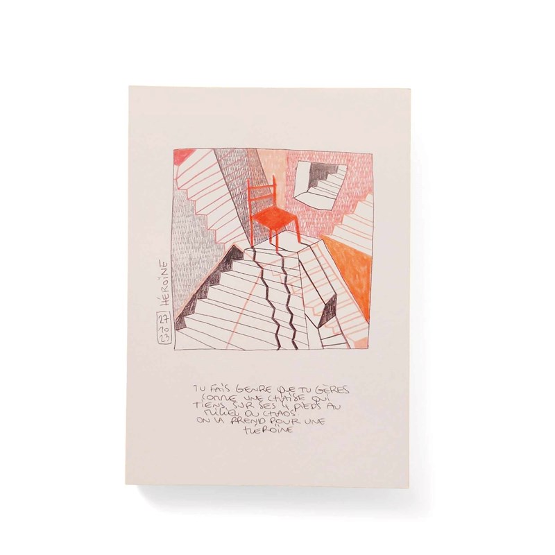 Carte postale "Héroïne" + env