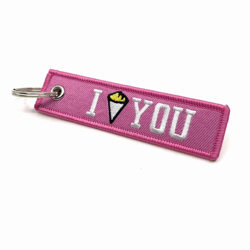 Porte-clés en tissus “I Fries You” Rose