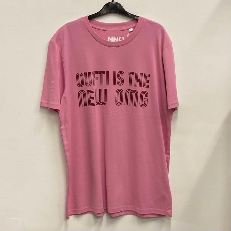 T-shirt rose "OUFTI is the new OMG"