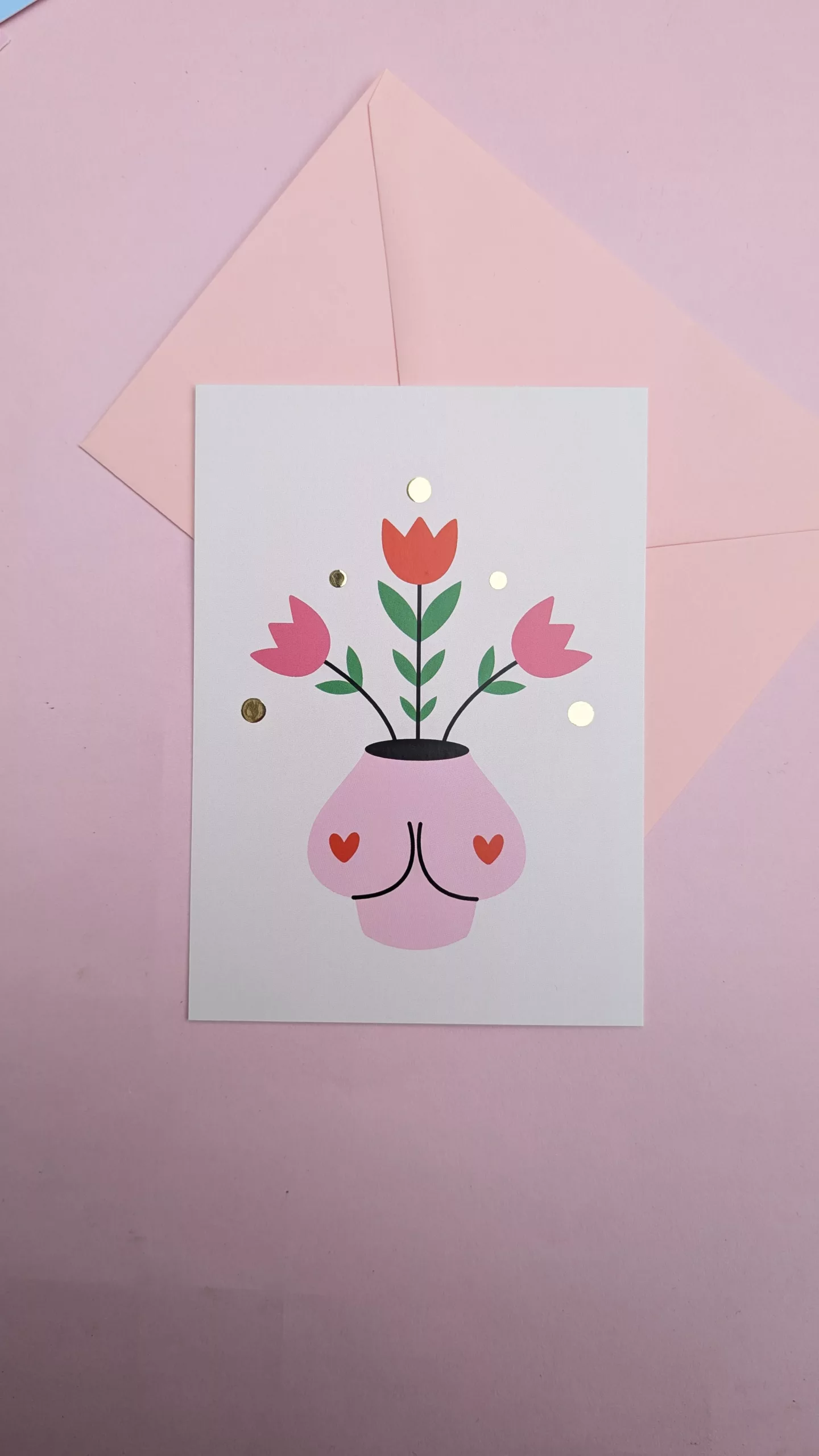 Carte postale - Boobs fleuri -