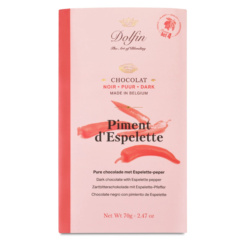 Chocolat noir/ Piment d'espelette  70gr