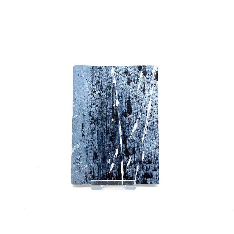 Carnet bleu effet peinture
