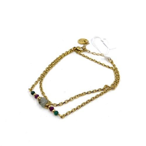 Bracelet Grenat-Labradorite-malachite
