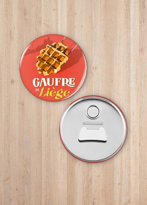 Magnet avec décapsuleur "Gaufre de Liège"