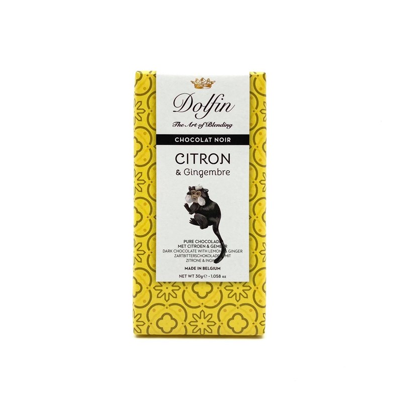 Chocolat noir citron & gingembre 30gr