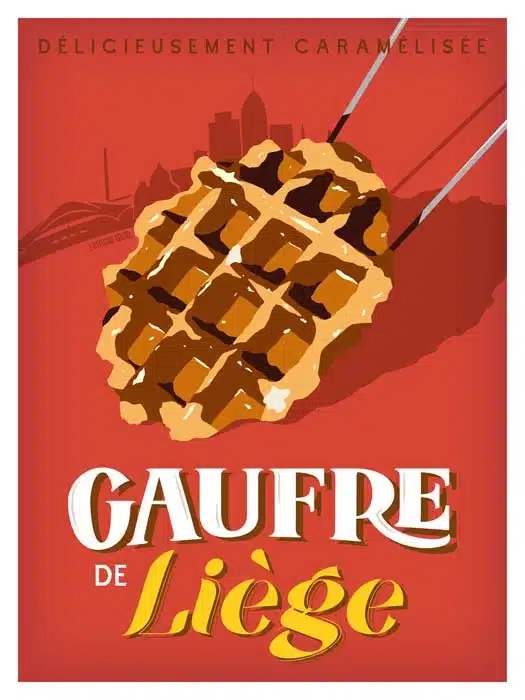 Affiche Illustration Originale “Gaufre de Liège”