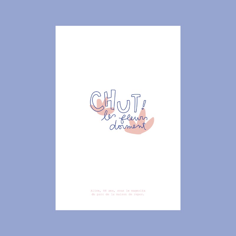Carte "CHUT! les fleurs dorment" + enveloppe