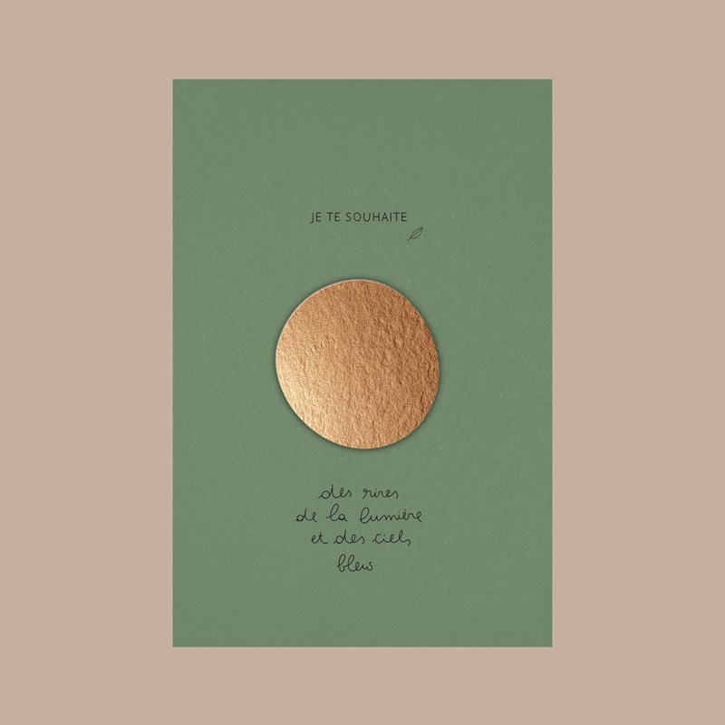 Carte double "Des rires et des ciels bleus" + enveloppe