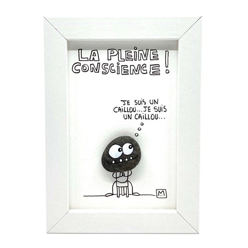 Cadre galet "Pleine conscience" blanc
