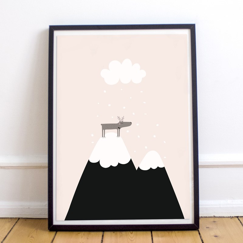 Affiche "Renne sur la montagne" - 30*40cm