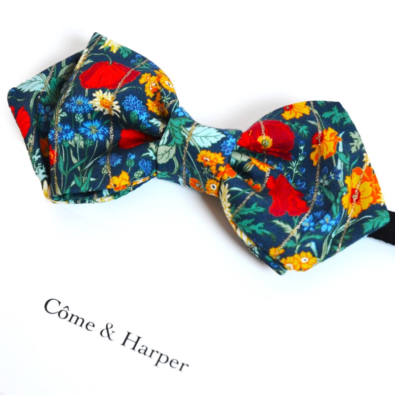 Noeud papillon Côme motif gold line