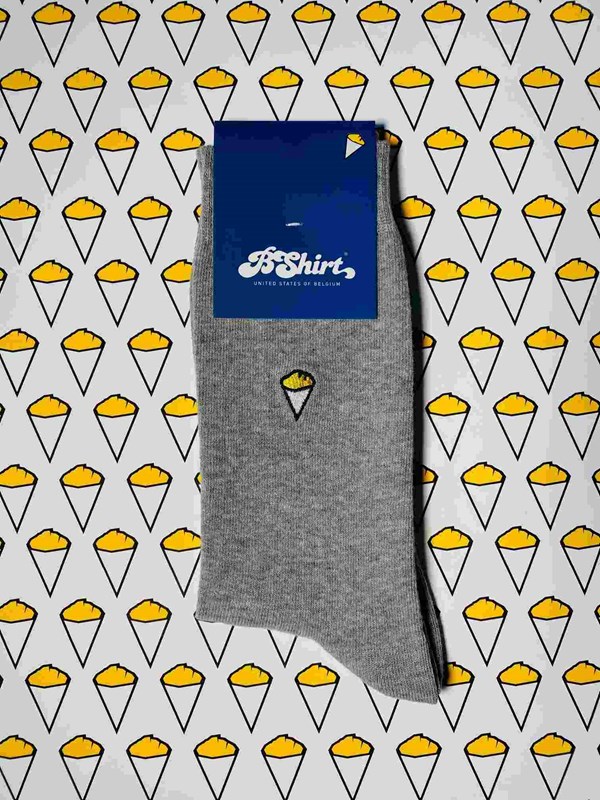 Chaussettes classiques "frites" gris clair