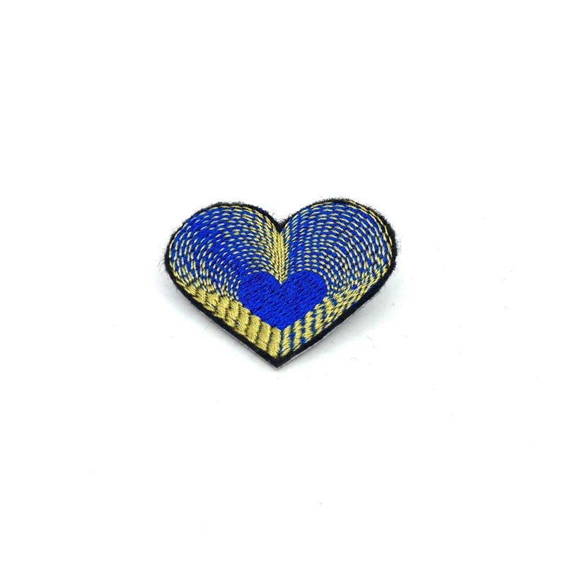 Broche "Coeur" bleu doré