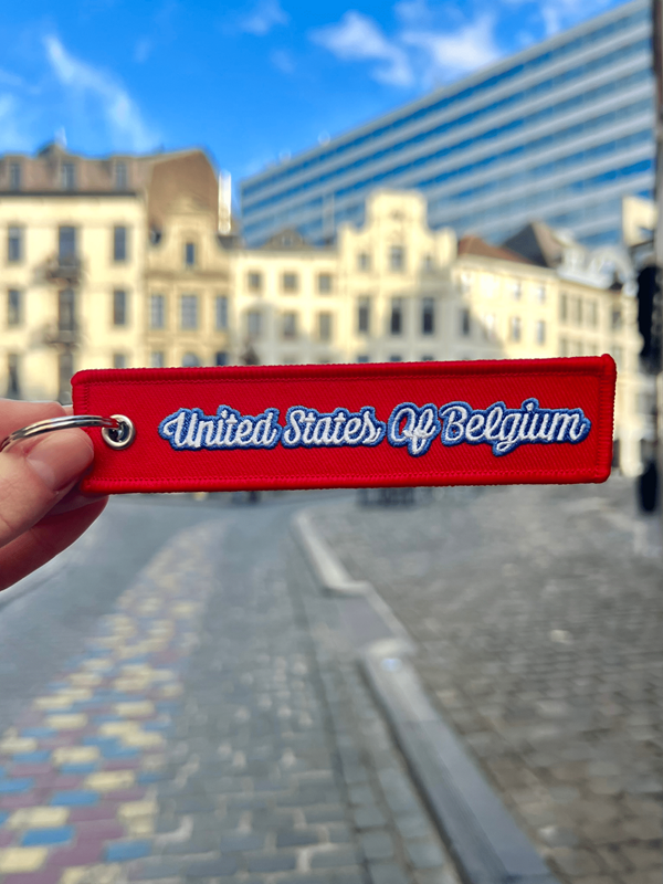 Porte-clés en tissu “United States Of Belgium” Rouge