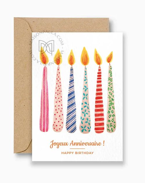 Carte "Joyeux anniversaire" + enveloppe