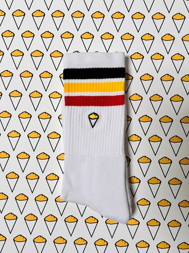Chaussettes sport frites "Belgica" blanche