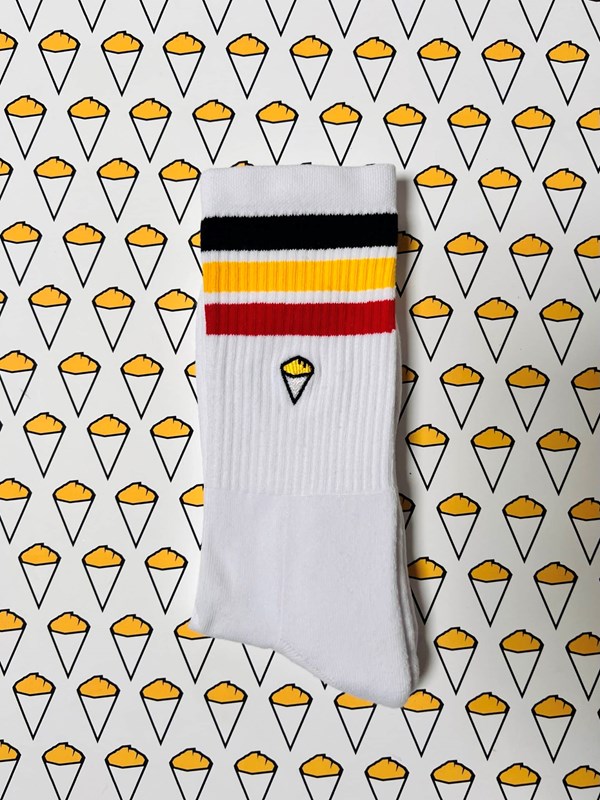 Chaussettes sport frites "Belgica" blanche