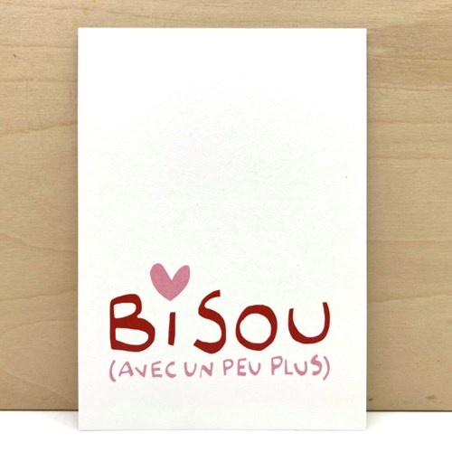 Carte postale "Bisou avec un peu plus"