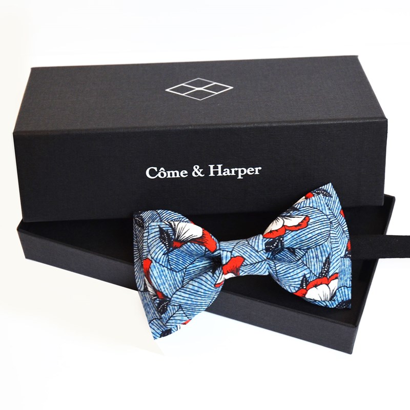 Noeud papillon Harper motif red hibiscus