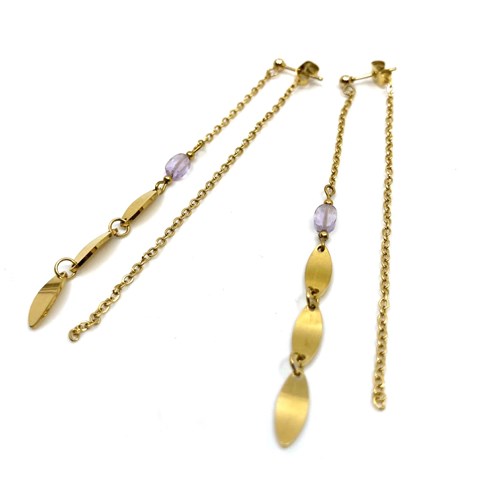 Boucles d'oreilles - améthyste -14313