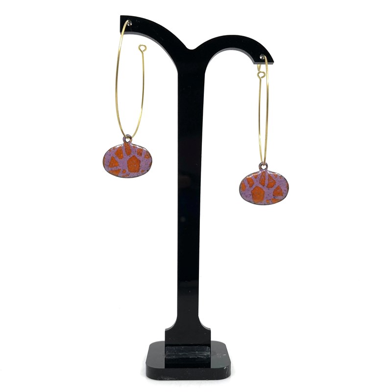 Boucles d'oreilles créole en cuivre émaillé