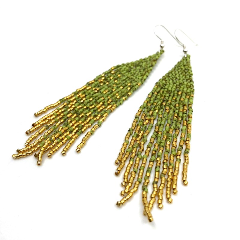 Boucles d'oreilles "Golden ocean" attache argent