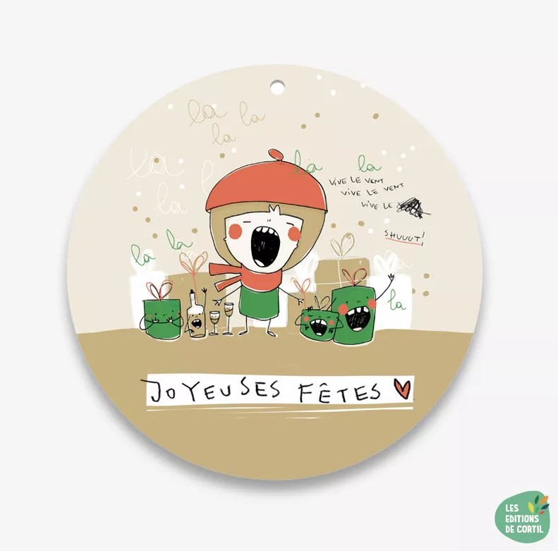 Carte boule "Vive le vent" + Enveloppe