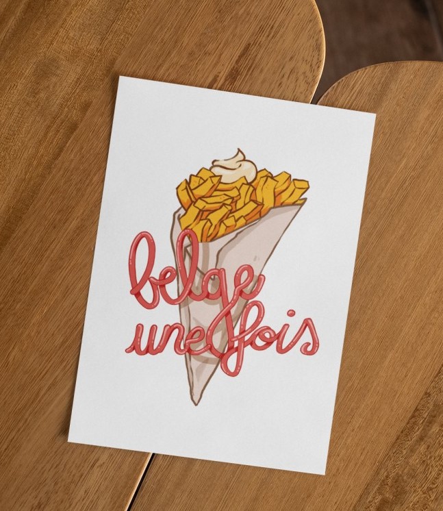 Carte postale "Belge une fois"