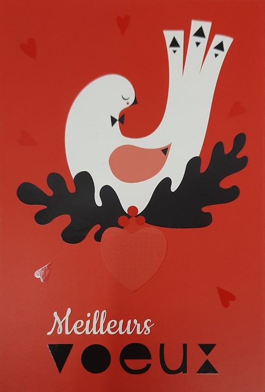 Carte de fin d'année "Meilleurs voeux" + enveloppe