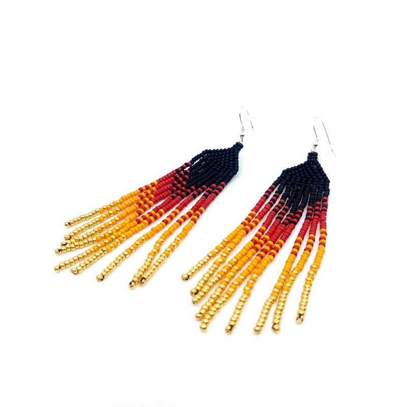 Boucles d'oreilles "Les ultimes" rouge et jaune- attache argent