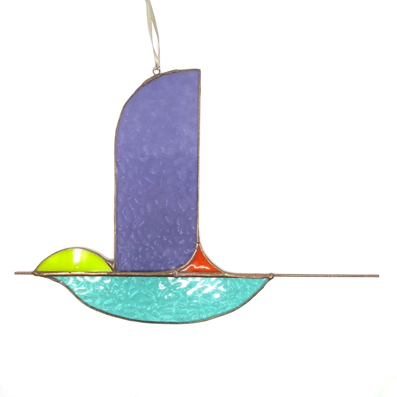 Vitrail Oiseau sixties