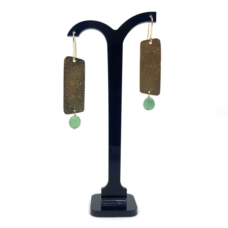 Boucles d'oreilles gold filled, laiton et aventurine