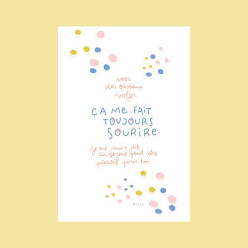 Carte "ça me fait toujours sourire" + enveloppe