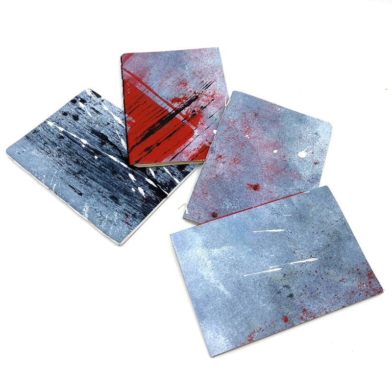 Carnet bleu effet peinture