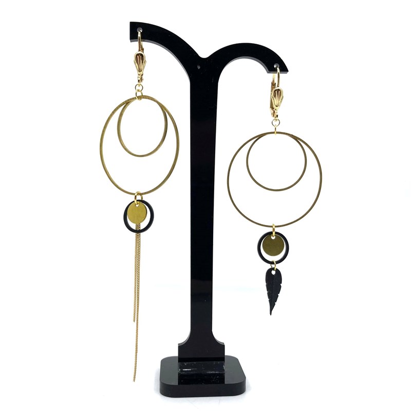 Boucles d'oreilles asymétriques -9422-