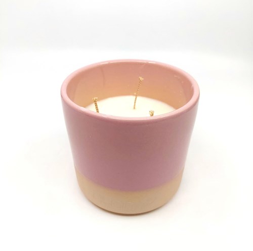 BOUGIE "Sienne" rose  - Fleur de cerisier et riz