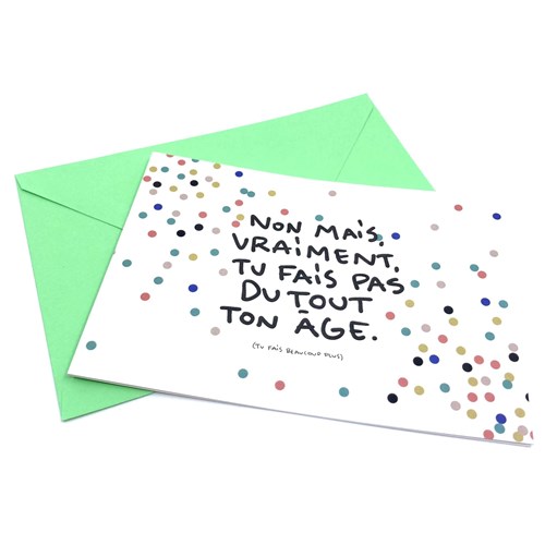 Carte "Tu fais pas ton âge" + Enveloppe