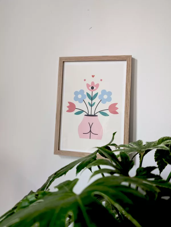 Illustration - Vase Fesses Fleuries -