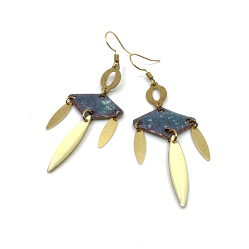Boucles d'oreilles cuivre émaillé
