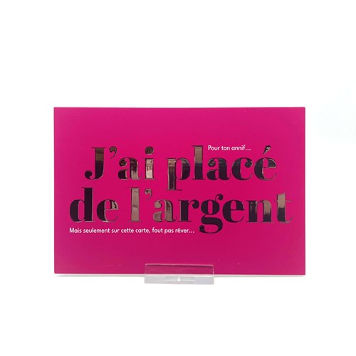 Carte "J'ai placé de l'argent ..." + env.