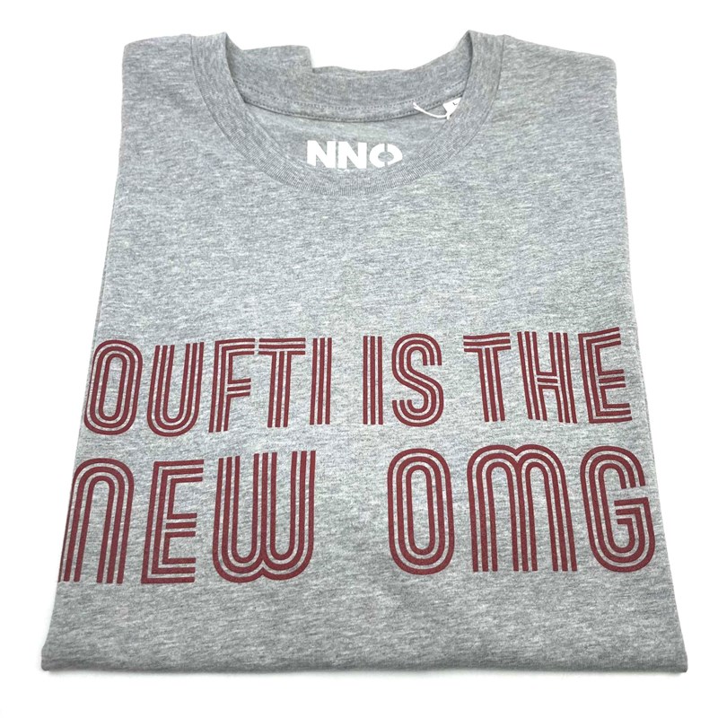 T-shirt gris chiné "Oufti is the new OMG"