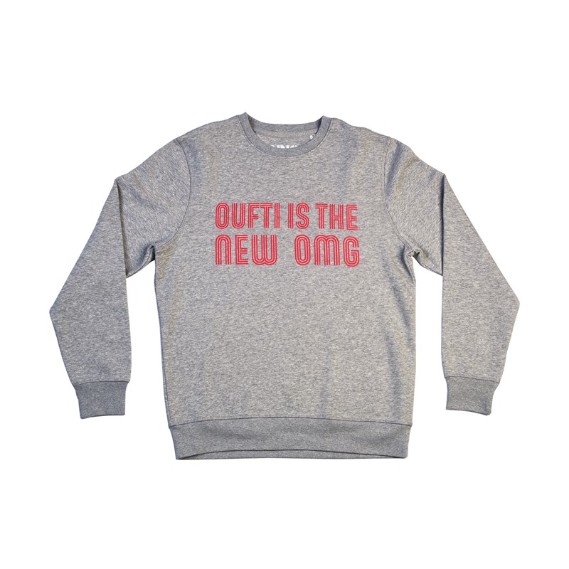 Sweat "Oufti is the new OMG" gris/orange