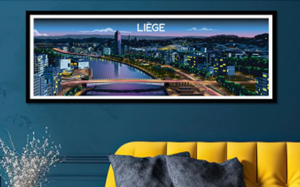 Affiche Illustration Originale “Liège panorama” 35*95cm
