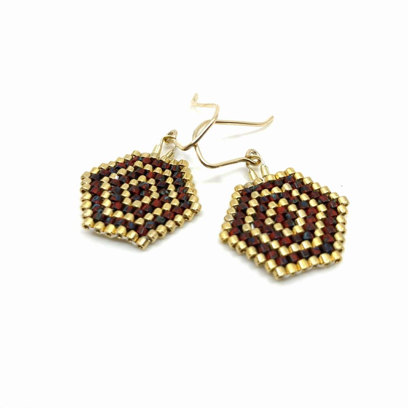 Boucles d'oreilles Vortex - bordeau -