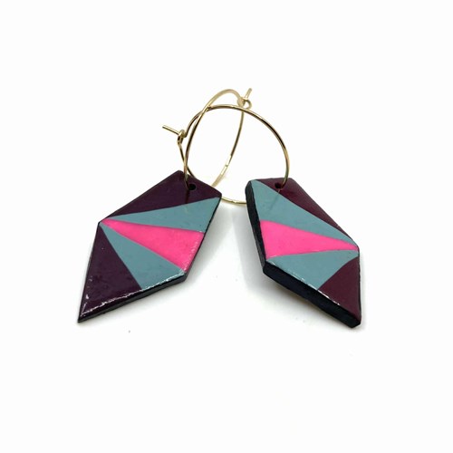 Créoles pièce allongée sur pointe -14271-