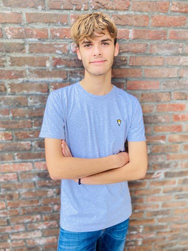 T-shirt "Frites" gris clair chiné